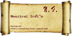 Nosztrai Irén névjegykártya